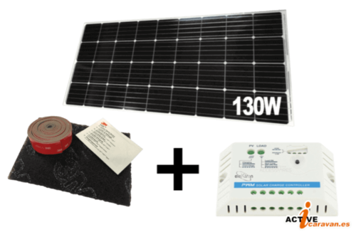 PACK Placa Solar 130W ESSENTIAL Kit pegado-Regulador PWM