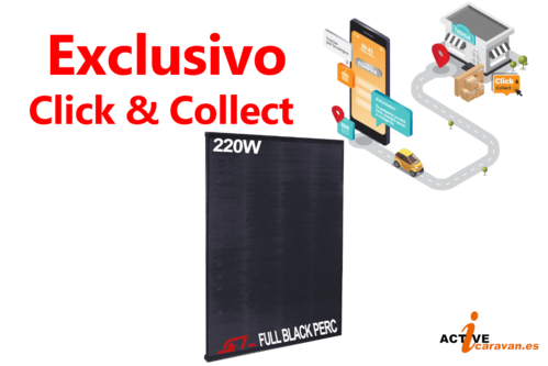 Exclusivo Click&Collect Panel Solar FullBlack 220W PERC+MPPT 20A